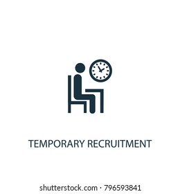 Temporary recruitment icon. Simple element illustration. Temporary recruitment symbol design from HR collection. Can be used in web and mobile.