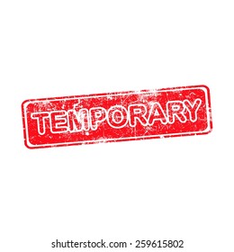 temporary red grunge stamp isolated on white background, vector illustration