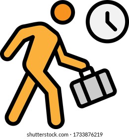 Temporary suspension of an Employee Vector Color Icon Design 