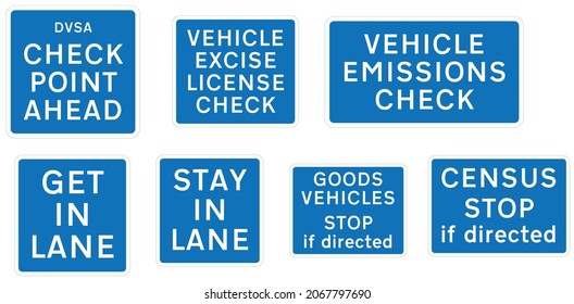 Temporary Vehicle Check Point, Road Signs In The United Kingdom