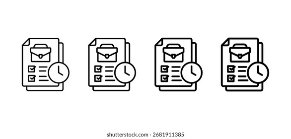 Temporary Work Multiple Line Icon Element