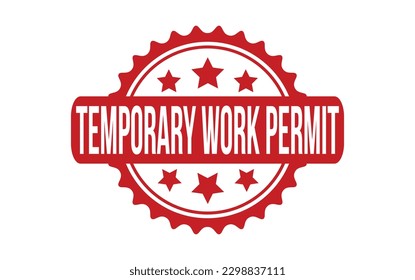 Temporary Work Permit rubber grunge stamp seal vector