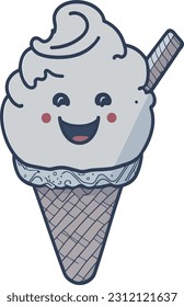 Tempting and animated ice cream in vector style, a delightful treat for the eyes.