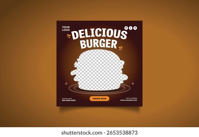 Tempting Burger Advertisement Template for Restaurants and Fast Food Promotion