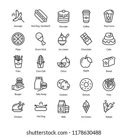  Tempting Food  Line Icons Pack