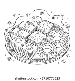 Una tentadora repostería dulce, que muestra capas intrincadas y diseños deliciosos, perfectos para agregar un toque de indulgencia a cualquier proyecto o celebración relacionada con la comida.
