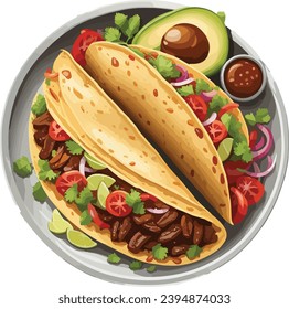 Tempting Taco Vector Mouthwatering Visual Representation for Your Professional Projects food