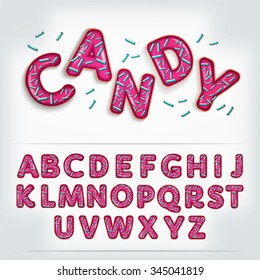 Tempting Typography  Candy Pink 3d Alphabet Font Letters Comic Art 3D