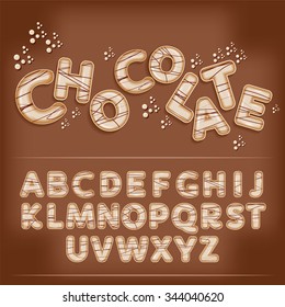 Tempting Typography  Comic art 3D white milky chocolate funny candy cartoon alphabet font