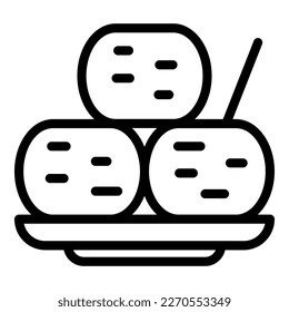 Tempura croquette icon outline vector. Dutch potato. Meat pork
