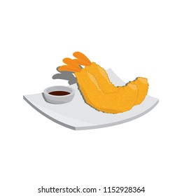 Tempura ebi (shrimp) icon. Vector.