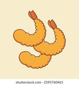 tempura fried ebi or fried shrimp. Suitable for decoration, sticker, icon, and others.