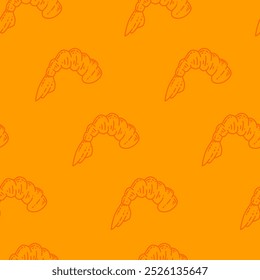 padrão sem emenda de camarão frito tempura. padrão de tempura de camarão crocante plano de fundo. Tempura Shrimp Pattern Background. padrão de camarão frito.