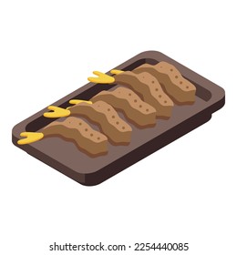 Tempura grilled icon isometric vector. Seafood dish. Snack japanese