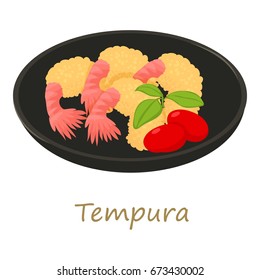 Tempura icon. Cartoon illustration of tempura vector icon for web isolated on white background