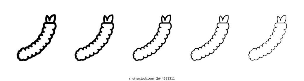 Tempura icon graphic set. trendy stroke line style