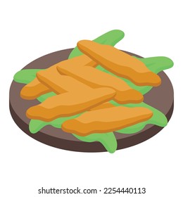 Tempura icon isometric vector. Fried chicken. Food meat
