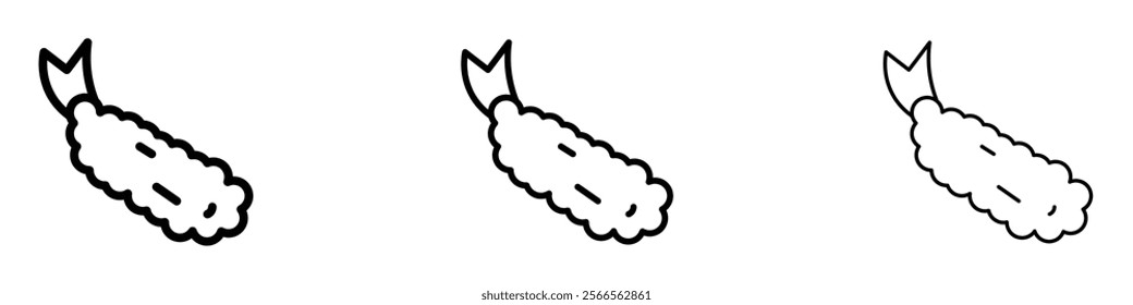 Tempura icon in tree different line stroke sizes.