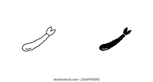 Tempura icons. black and white vector set.