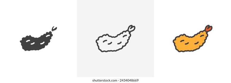 Tempura Isolated Line Icon Style Design. Simple Vector Illustration