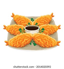tempura japanese food in flat design style