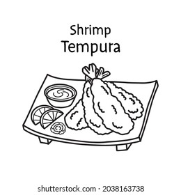 Tempura - japanese food vector illustration.