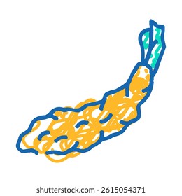 tempura vegetables japanese food doodle icon sketch vector. tempura vegetables japanese food sign. isolated symbol illustration