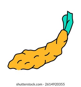 tempura vegetables japanese food line icon vector. tempura vegetables japanese food sign. isolated symbol illustration