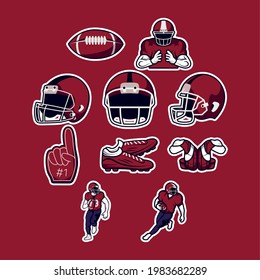 ten american football set icons