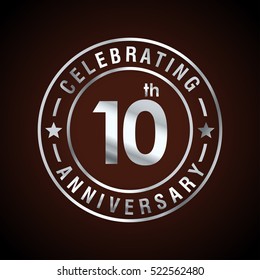 Ten anniversary celebration logotype. 10th anniversary logo collection. Anniversary label. Anniversary logo template. Anniversary sign. Vector Illustration