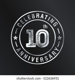Ten anniversary celebration logotype. 10th anniversary logo collection. Anniversary label. Anniversary logo template. Anniversary sign. Vector Illustration