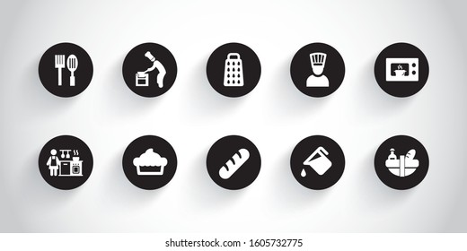 Ten basic cooking and kitchen icons.