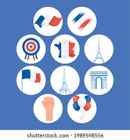ten Bastille Day set items
