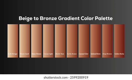 Ten beautiful gradient colors from beige to bronze. Perfect for design projects!
