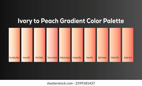 Ten beautiful ivory to peach gradient colors. Perfect for website design, branding, and more!