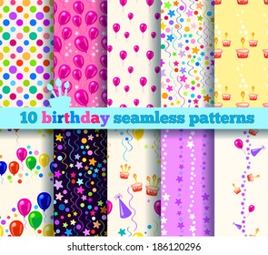 ten birthday seamless pattern