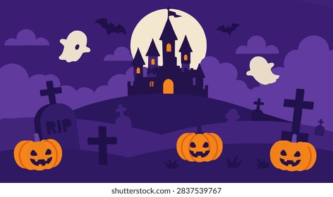 Ten cheerful ghost characters in varied Halloween costumes float in a clean two row arrangement on a white background, featuring witch, devil, vampire, pirate, mummy, wizard, and classic festive themes with candy and seasonal props. The playful flat artwork suits Halloween promotions, party materials, invitations, children activities, packaging, social media campaigns, and seasonal creative projects.
