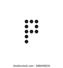 diez letras redondeadas P símbolo simple vector