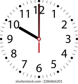 Ten clock on a transparent clock