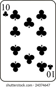 Ten of Clubs Vector Illustration