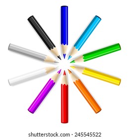 Ten color pencils set.