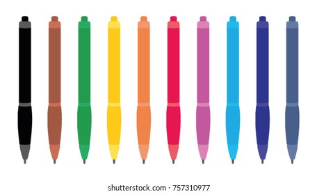 Ten Colorful Pens