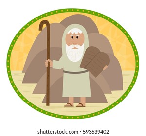 The Ten Commandments - Clip art of Moses carrying the ten commandments. Eps10