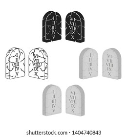 Ten Commandments icon in cartoon,black style isolated on white background. Religion symbol stock vector illustration.