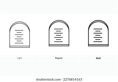 Ten commandments icon. Light, Regular And Bold style design isolated on white background