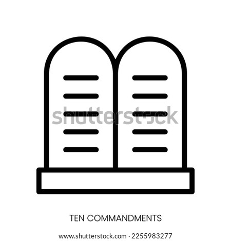 ten commandments icon. Line Art Style Design Isolated On White Background