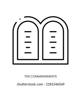 ten commandments icon. Linear style sign isolated on white background. Vector illustration