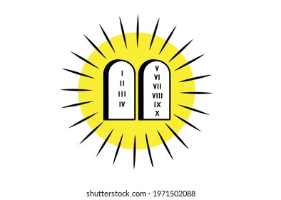 Ten commandments icon minimalist cartoon style isolated. God's law.