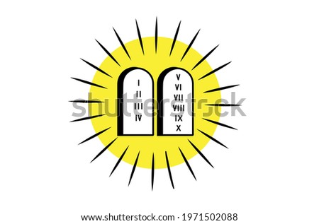 Ten commandments icon minimalist cartoon style isolated. God's law.