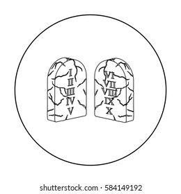 Ten Commandments icon in outline style isolated on white background. Religion symbol stock vector illustration.